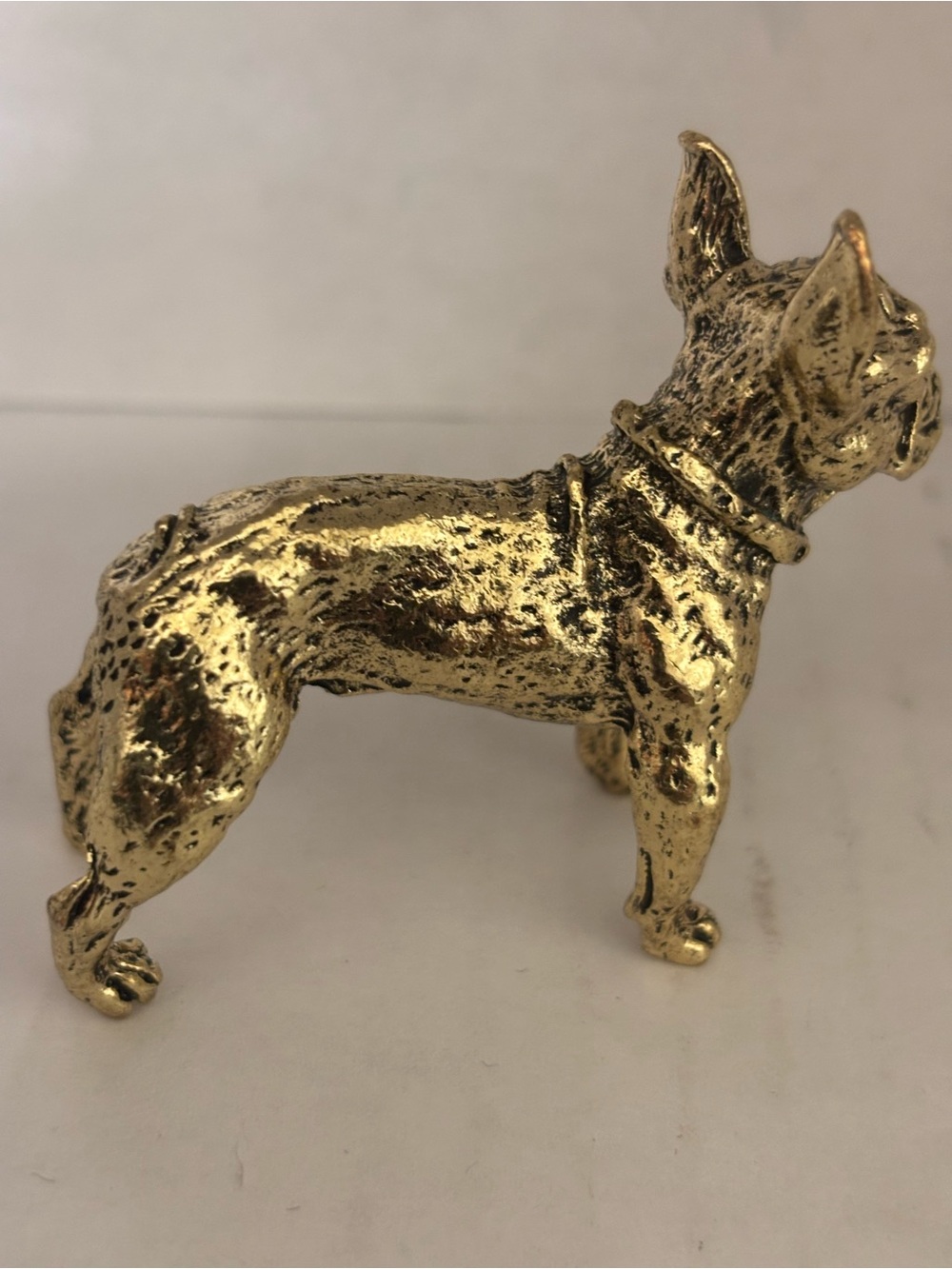 Gold Dog Figurine Decorative Pet Statue - Brass Finish